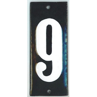 Huisnummer enkel zwart 4x10